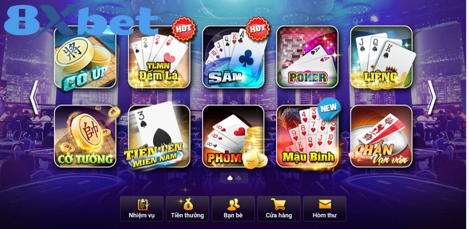 Đánh bài online tại 8xbet vừa giải trí vừa kiếm tiền bằng kỹ năng