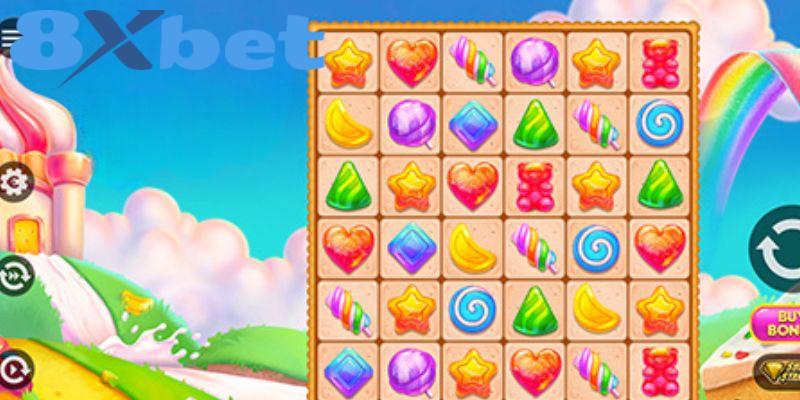 Giao diện game Nổ Hũ Bánh Ngọt 8xbet với hình ảnh bánh kẹo hấp dẫn