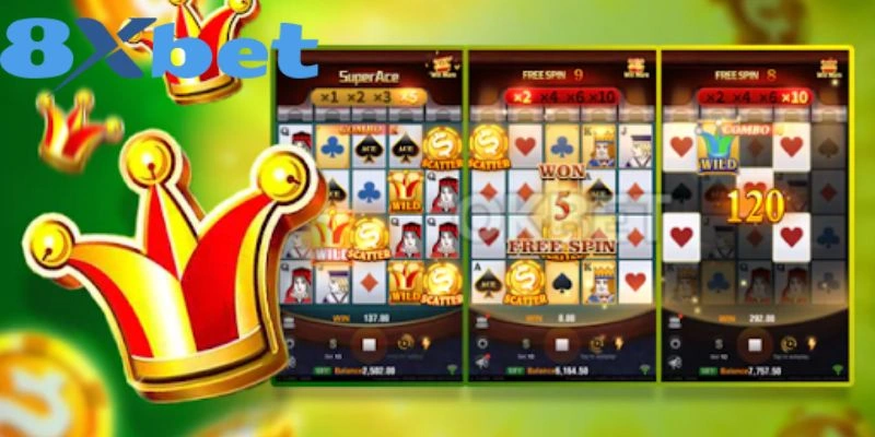 Hình ảnh trò chơi Nổ Hũ Siêu Nhà Vua với hiệu ứng hoàng gia và phần thưởng hấp dẫn